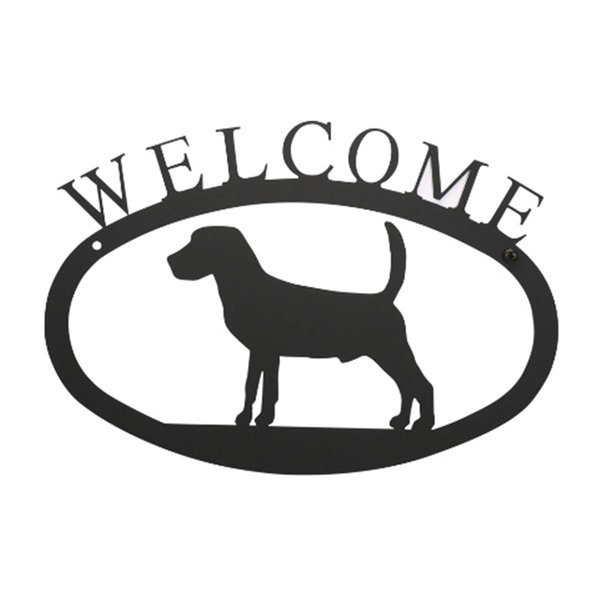 Village Wrought Iron Welcome Sign-Plaque - Beagle - Dog WEL-236-S